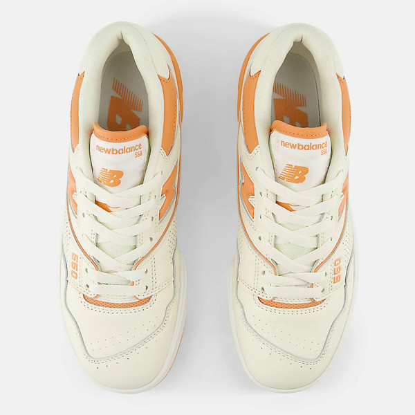 Kixpress-New Balance 女 復古鞋 經典 NB 550 休閒 B楦 膠底 簡約 穿搭 米 橘 [BBW550AJ], , large