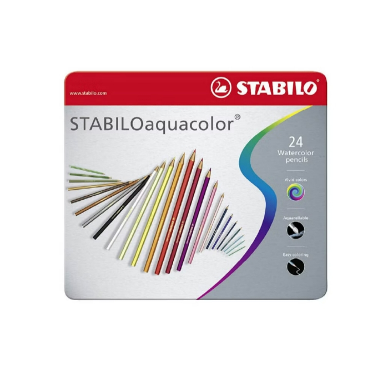 【德國天鵝STABILO】CarbOthello 奧賽樂水性粉彩筆 暈染 疊色 乾濕兩用(ST1436)鐵盒12色