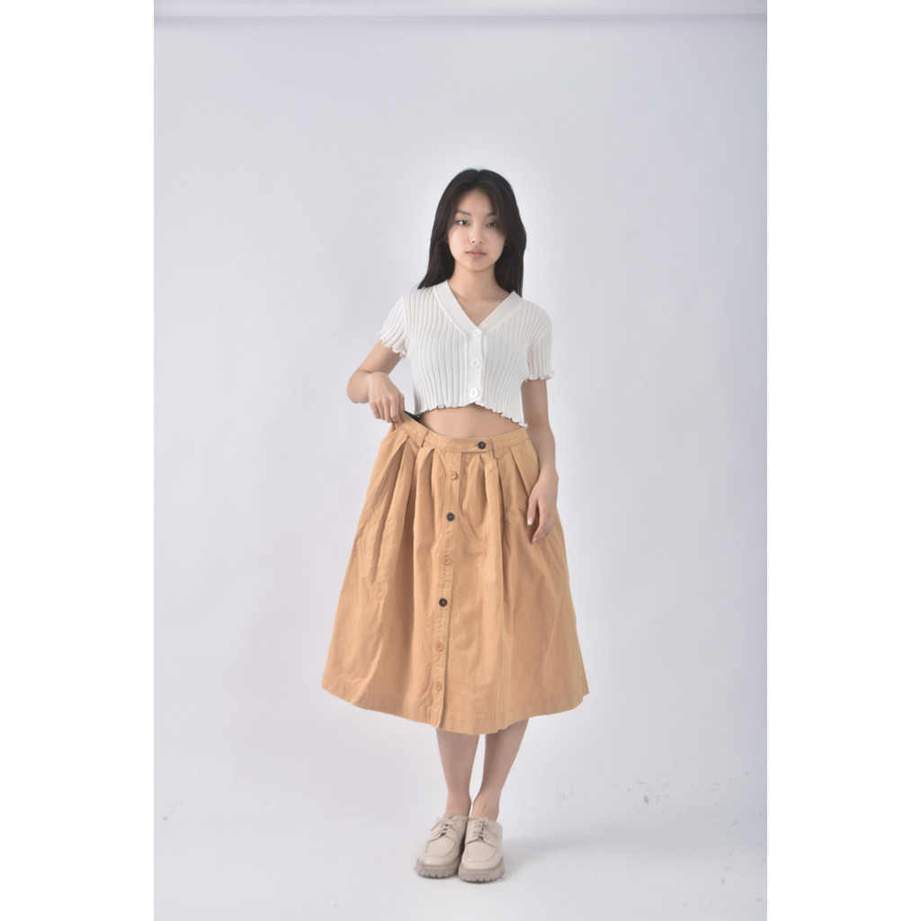 (L) american bluedeer卡其棕色長裙二手衣, , large