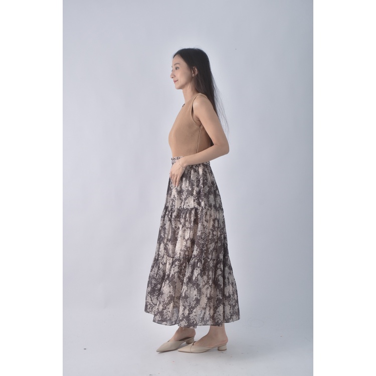 (S) mila owen針織背心拼接棕色洋裝二手衣, , large