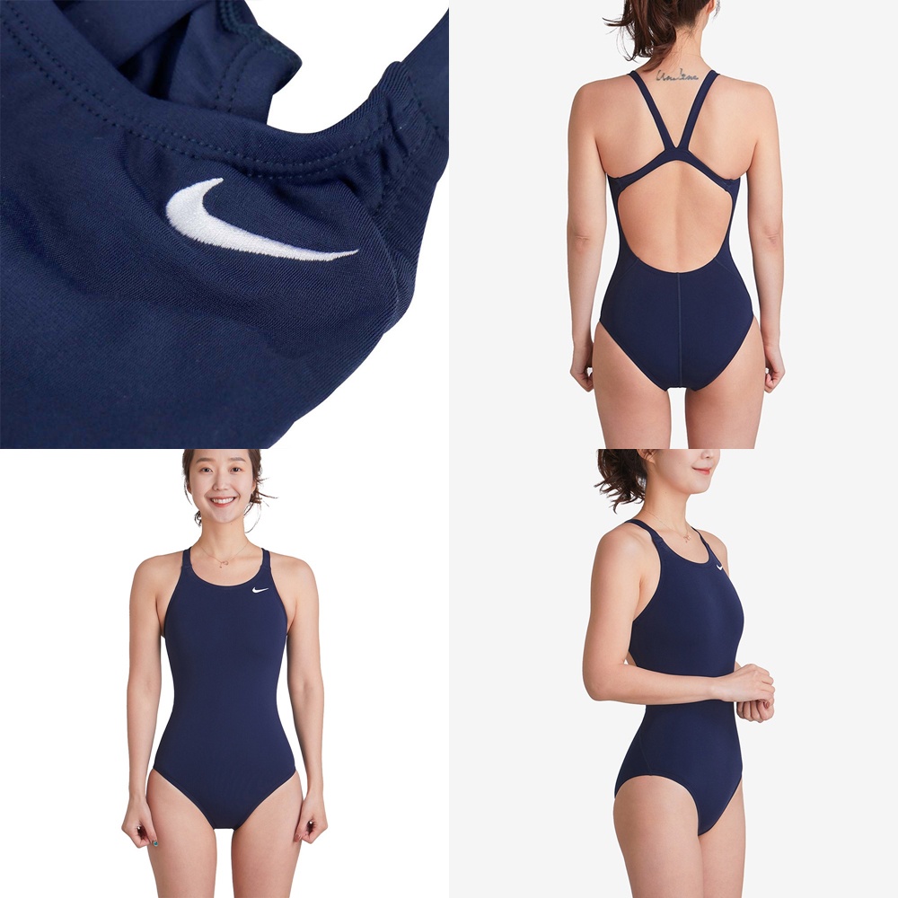 NIKE LOOPS AND LOWER LEGS 成人女性連身泳裝 抗氯 挖背 低衩設計 溫泉 泳衣 NESSA040, , large