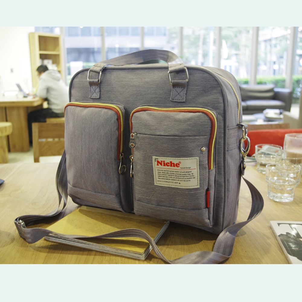「NICHE 樂奇」高密度尼龍防潑水公事包 手提包 側背包 NCL-5304, , large