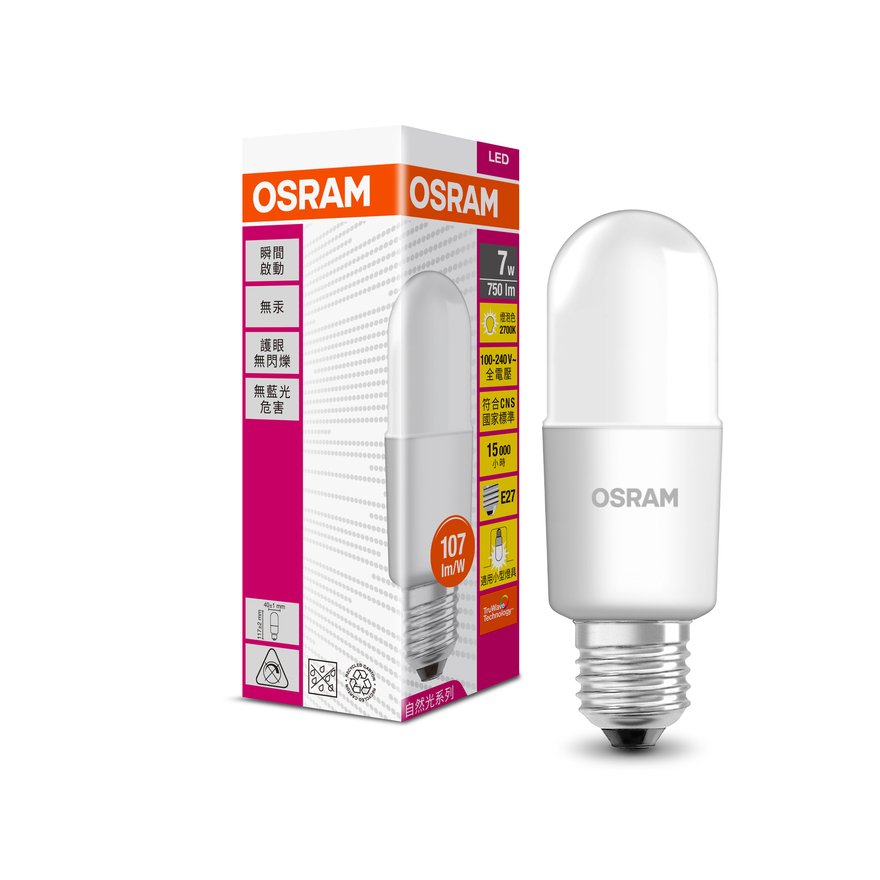 LVSTICK 7W/827 100-240V E2710X1G3TW OSRAM