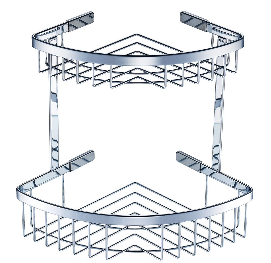 Stainless steel double-layer corner shelf