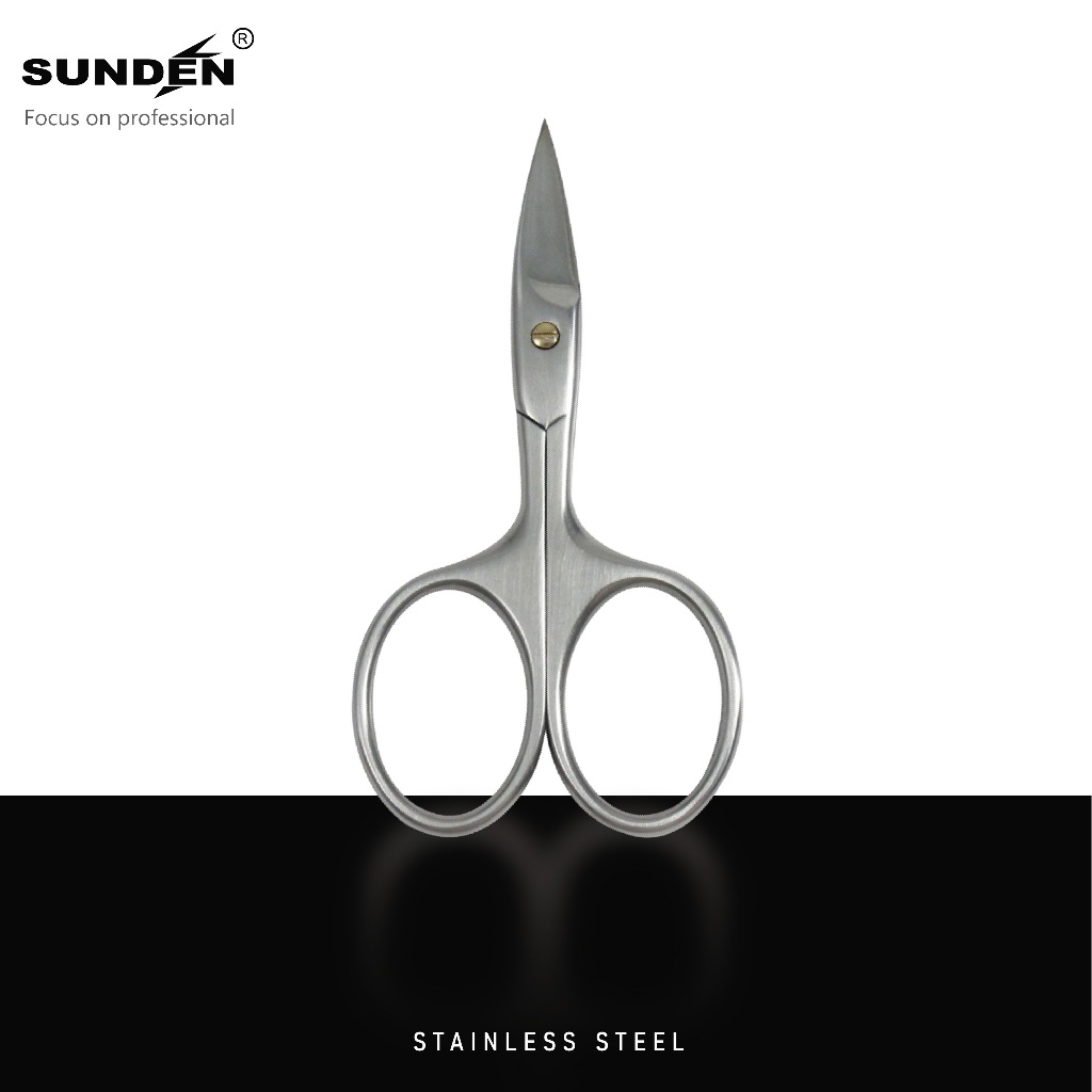 Professional Wide Blade Curved Nail Scissors, Stainless Steel Beauty Scissors for Cuticle Trimming, Eyebrow and Foot Care, SUNDEN SD1254V, , large