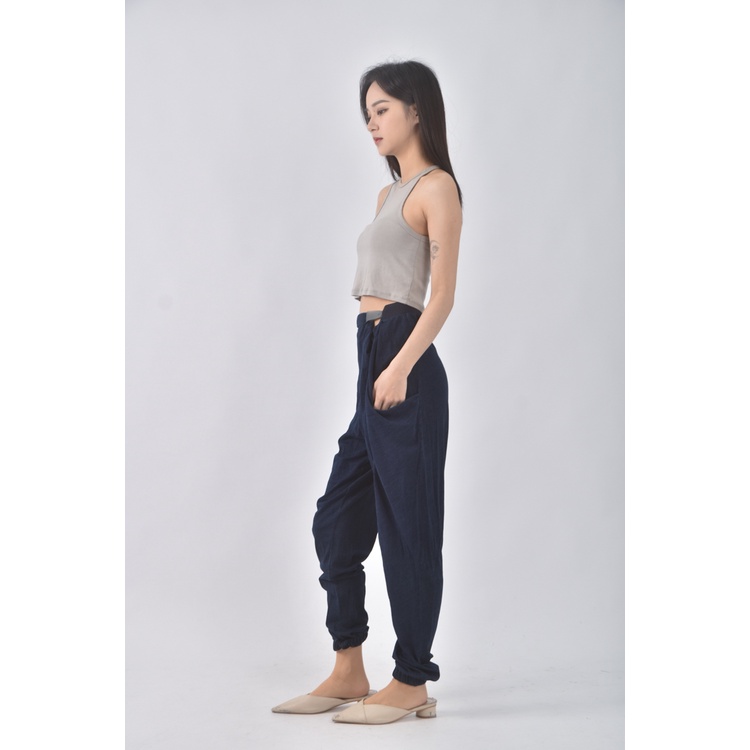 (L) 【德馨私服】puma高腰質感運動藍色長褲二手衣, , large
