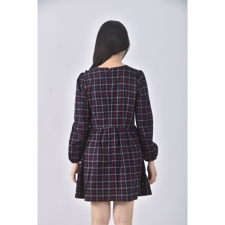 (S) earth music ecology質感格紋藍色洋裝二手衣, , large