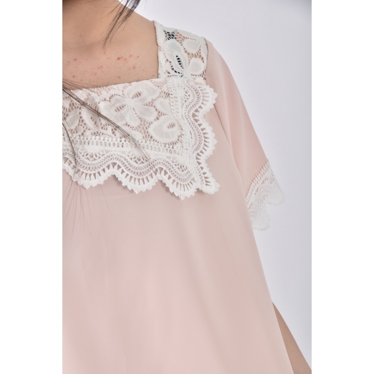 (L) 氣質粉色短袖上衣二手衣, , large