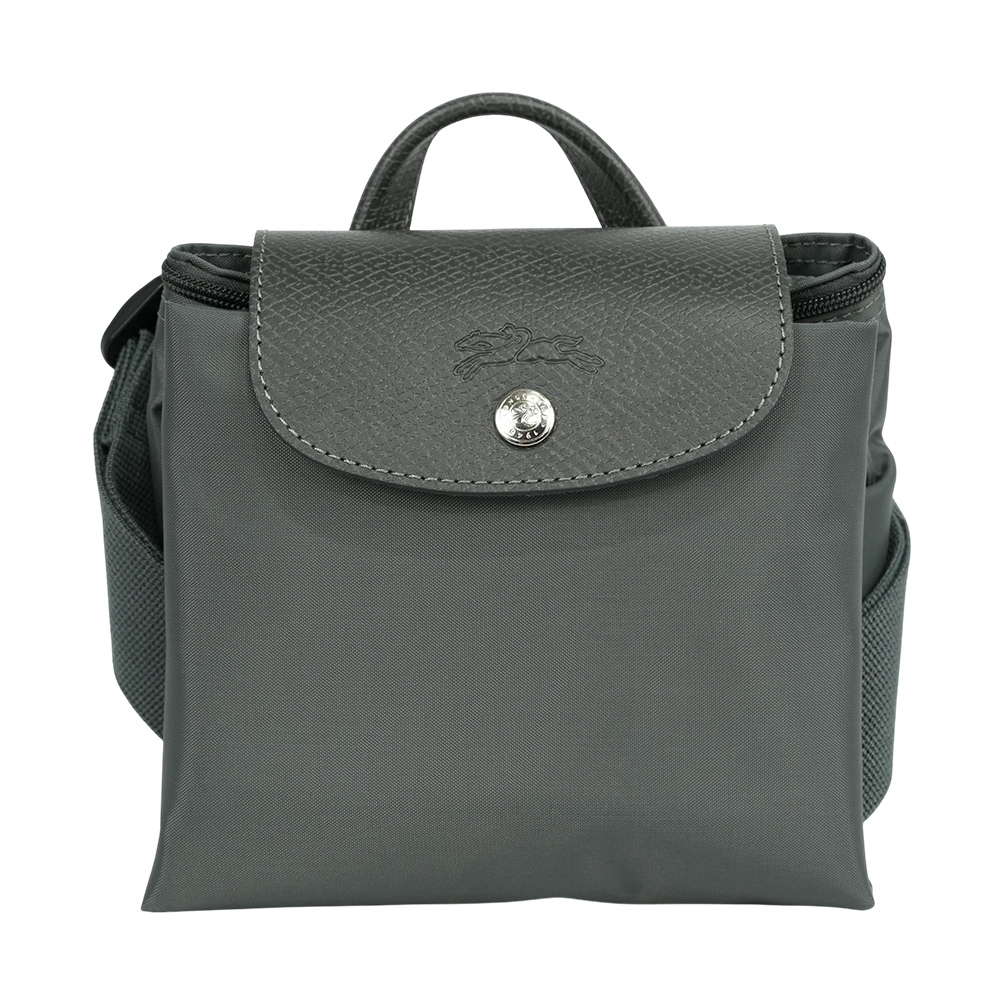 LONGCHAMP Le Pliage M 再生帆布中型折疊後背包/石墨灰, , large