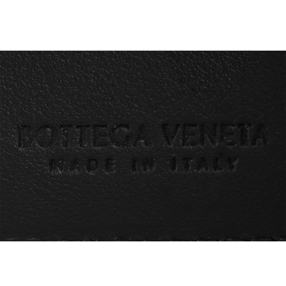 BOTTEGA VENETA 小牛皮編織對開零錢袋短夾/黑色, , large