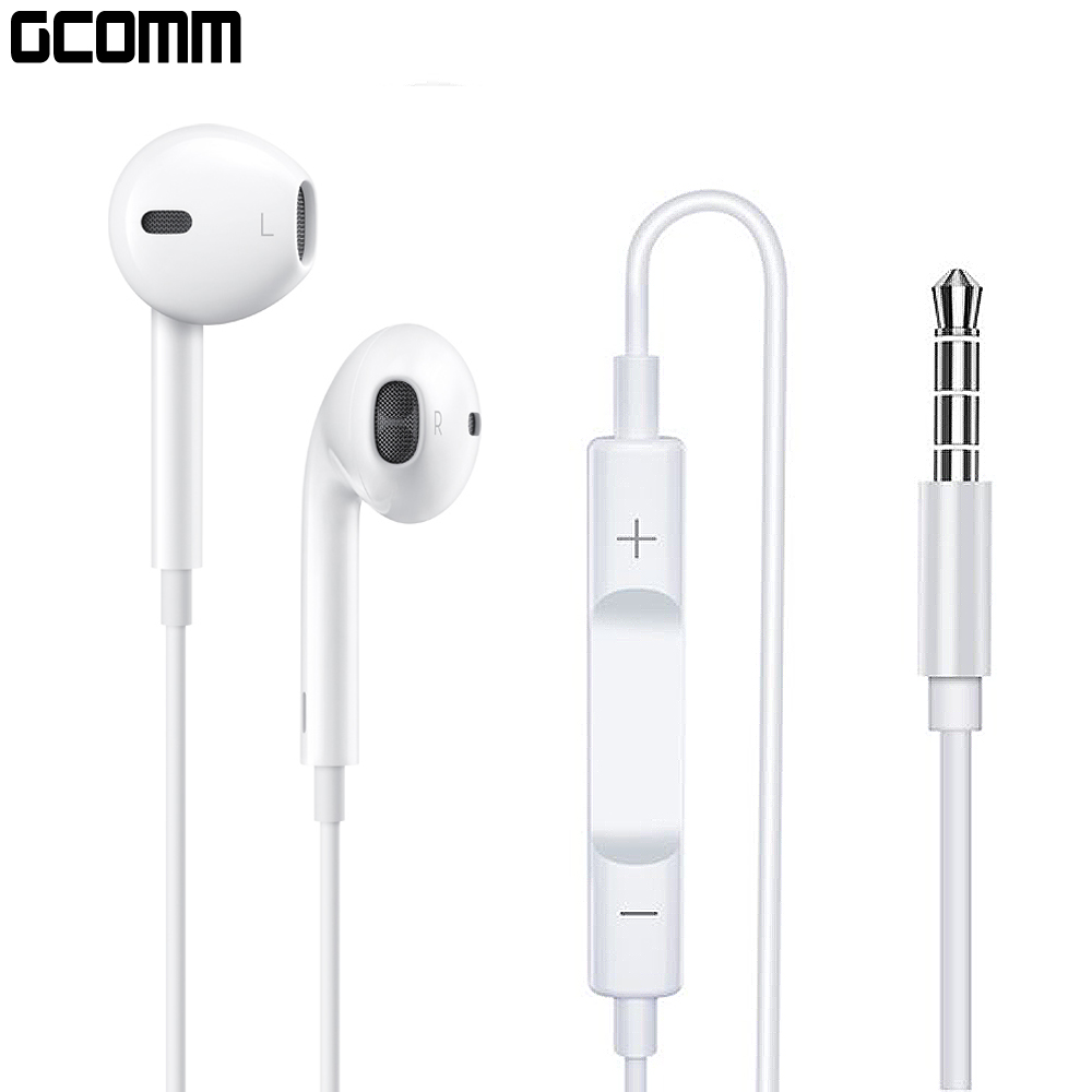 GCOMM iPhone Android High Quality Earphone (built-in Microphone) White Black, 黑, large