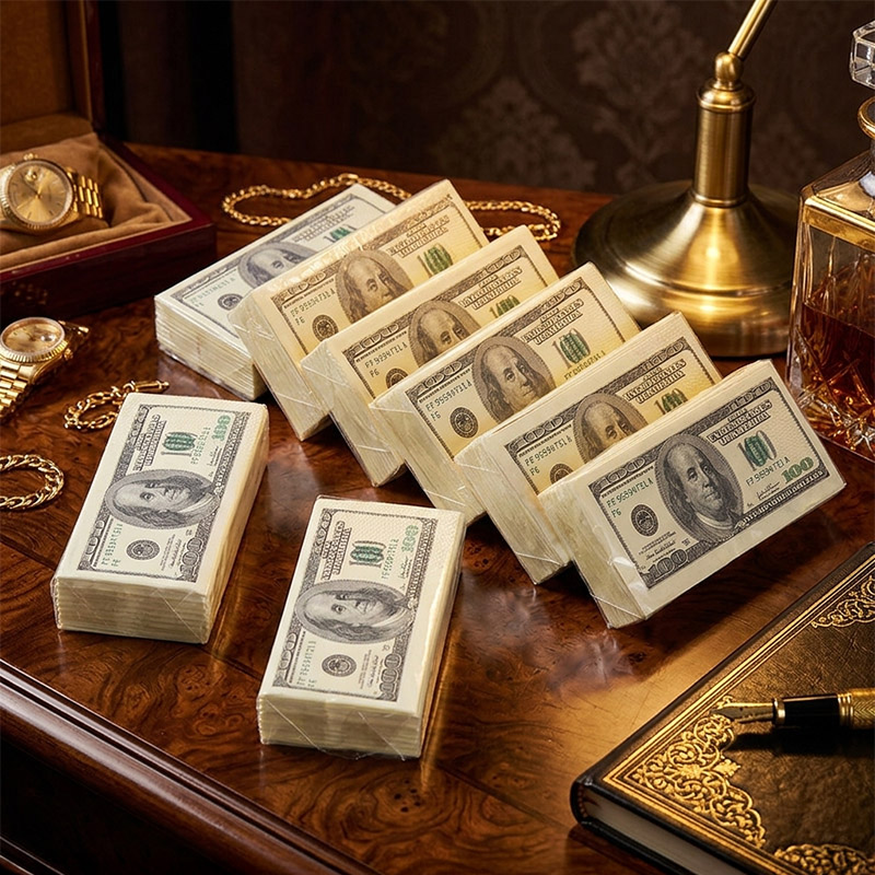 搞怪美金面紙 創意面紙 每包9張 美金衛生紙 袖珍包 鈔票衛生紙 大豆油墨 3層式 柔軟 面紙 隨身包 惡搞 交換禮物