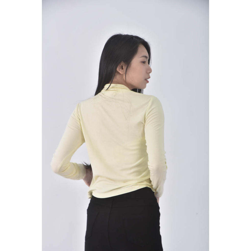 (S) 【粿粿私服】air space lady高領黃色長袖上衣二手衣, , large
