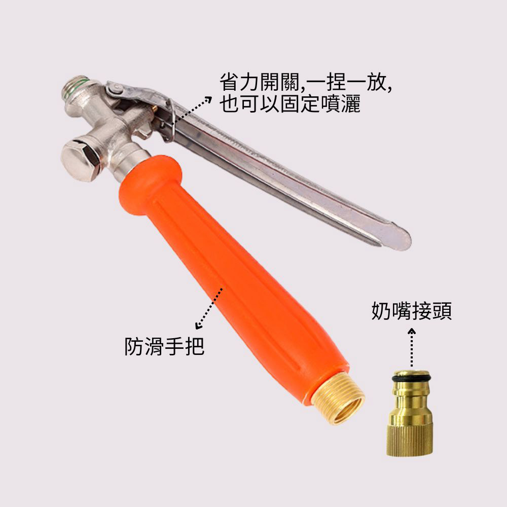 Orange spray gun handle + 360-degree omnidirectional rotatable spray gun head (black plastic), , large