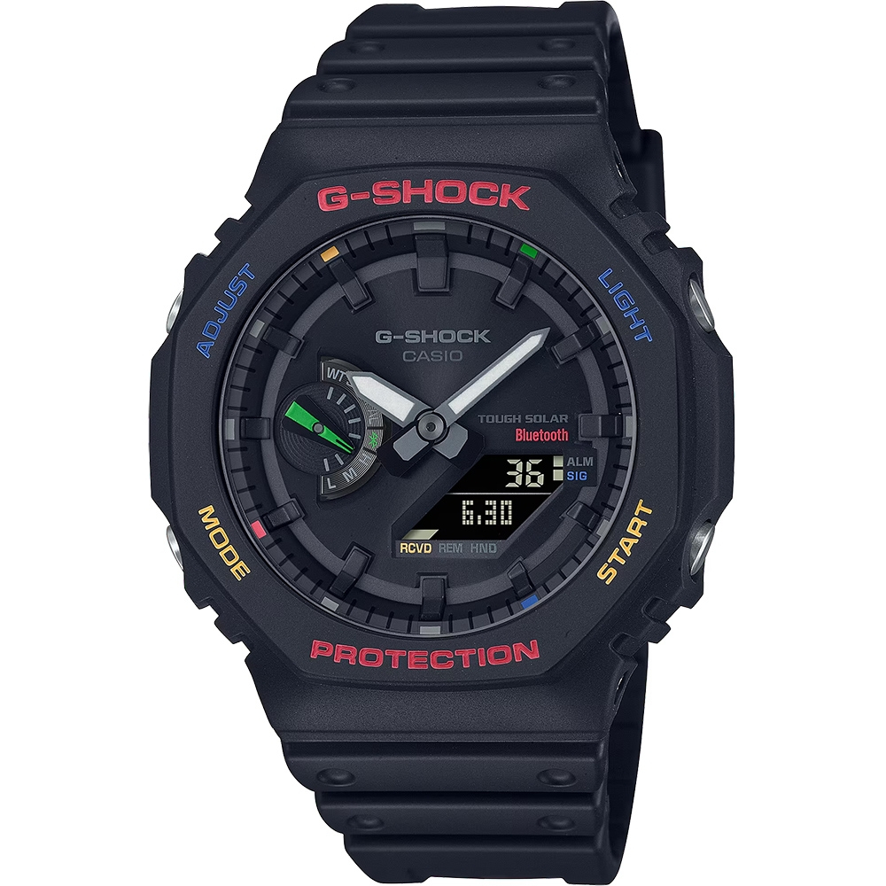 CASIO 卡西歐 G-SHOCK 八角 太陽能藍芽多彩手錶 GA-B2100FC-1A, , large