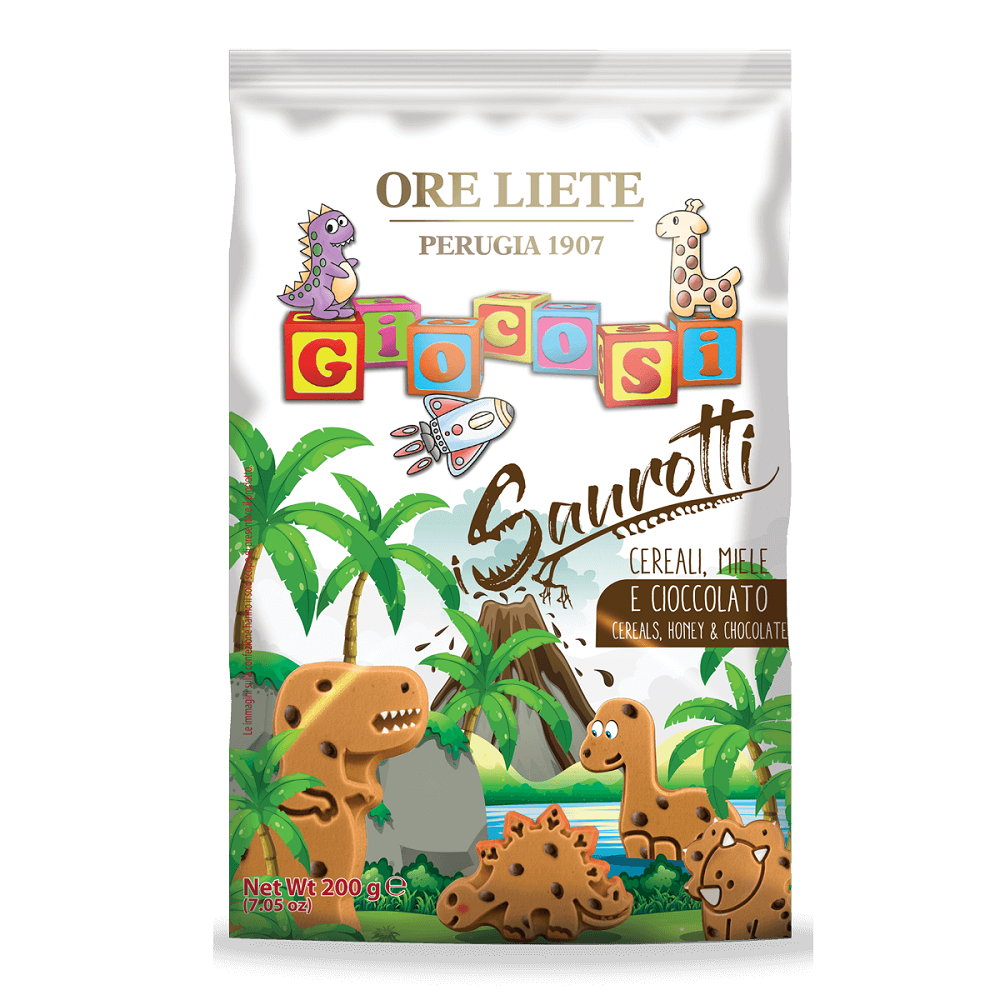 義大利ORE蜂蜜巧克力豆恐龍造型脆餅