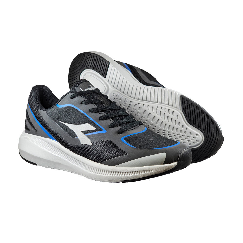 DIADORA迪亞多那 防潑水輕量慢跑鞋 男運動鞋 男鞋 寬楦 TPU 反光 透氣 氣墊乳膠鞋墊 耐穿 防滑 黑 灰, , large