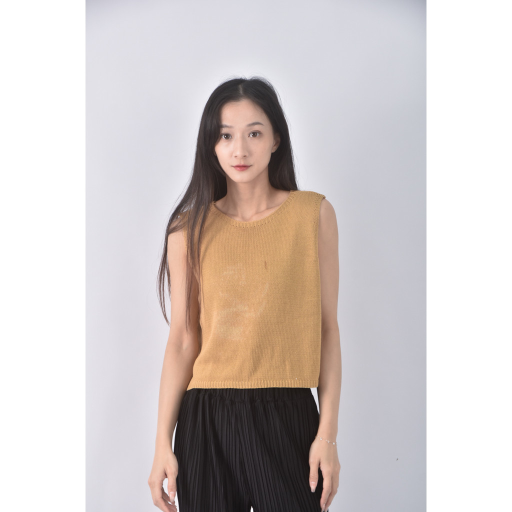 (L) nancy質感素面棕色上衣二手衣, , large