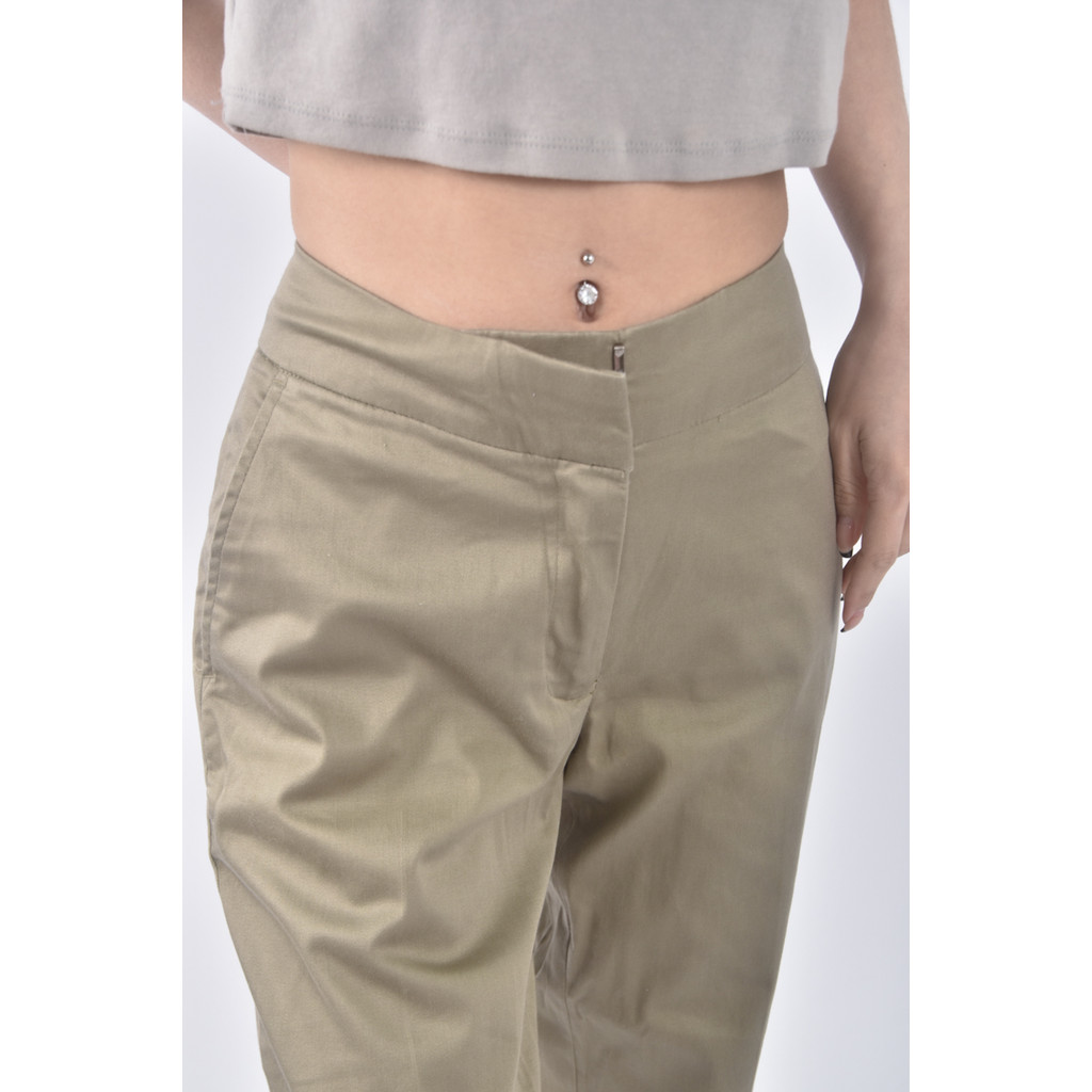 (L) baleno質感棉質黃色長褲二手衣, , large