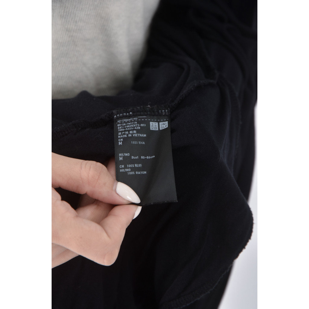 (M) uniqlo黑色罩衫二手衣, , large