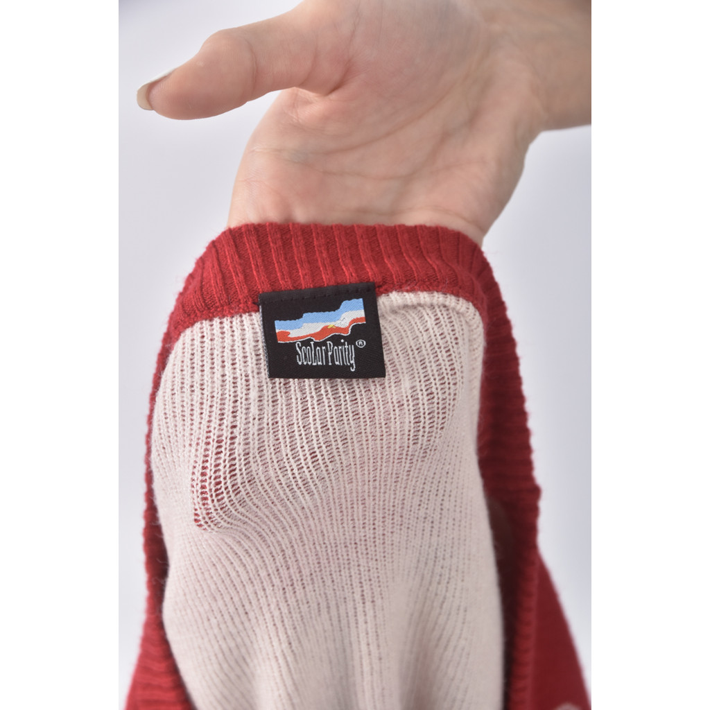 (M) scolar圖紋紅色長袖上衣二手衣, , large