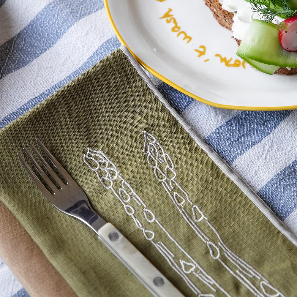 Embroidered Napkins-Asparagus, , large