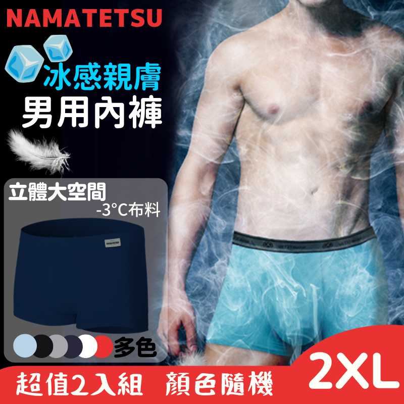 【標準桿】 NAMATETSU Men's swan silk ice silk underwear, set of 2 - 2XL size, , large