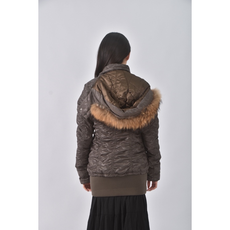 (M) cecil mcbee棉質迷彩連帽綠色外套二手衣, , large