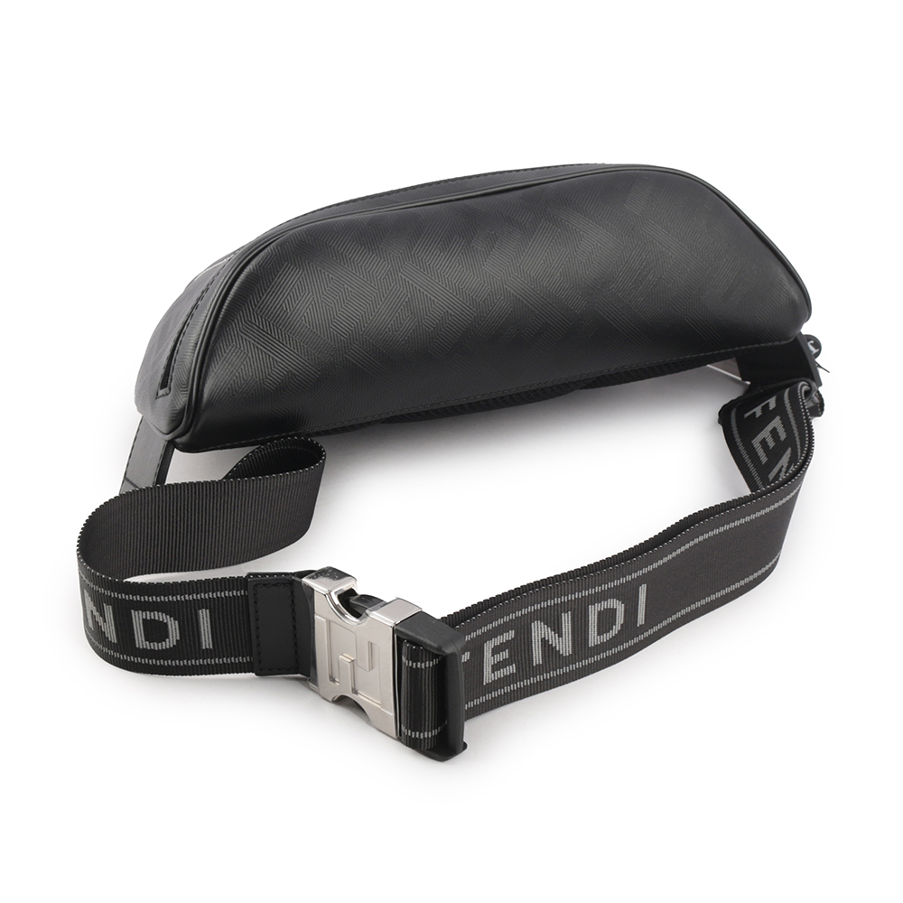 FENDI FF Logo Shadow 皮革腰包/黑色, , large