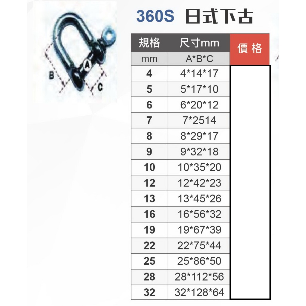 WIN 價格內詳 4mm-12mm白鐵下古 卸克 謝克 吊環 U型 下克 360S 不銹鋼卸克 各規格 鍊條連接器, , large