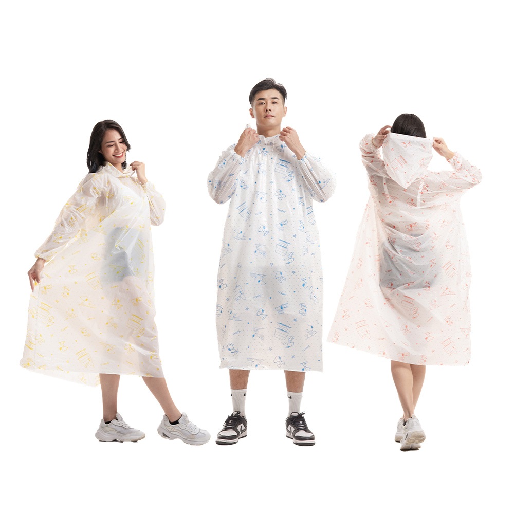 SNOOPY Children's Lightweight Raincoat Non-stick design Full Plate pattern is in a good mood, , large