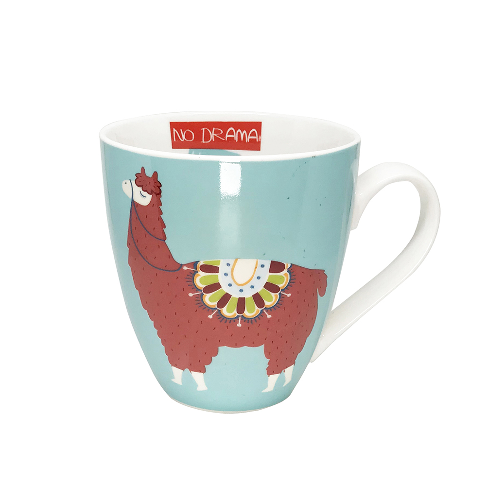【YU Living】羊駝造型馬克杯二件組 陶瓷咖啡杯 早餐杯 560ML, , large
