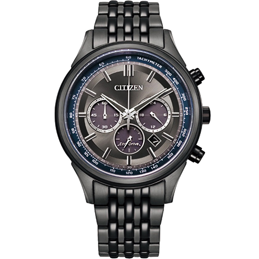 CITIZEN 星辰 亞洲限定 情人節推薦款 光動能計時手錶-黑X薄霧灰 CA4417-85H, , large