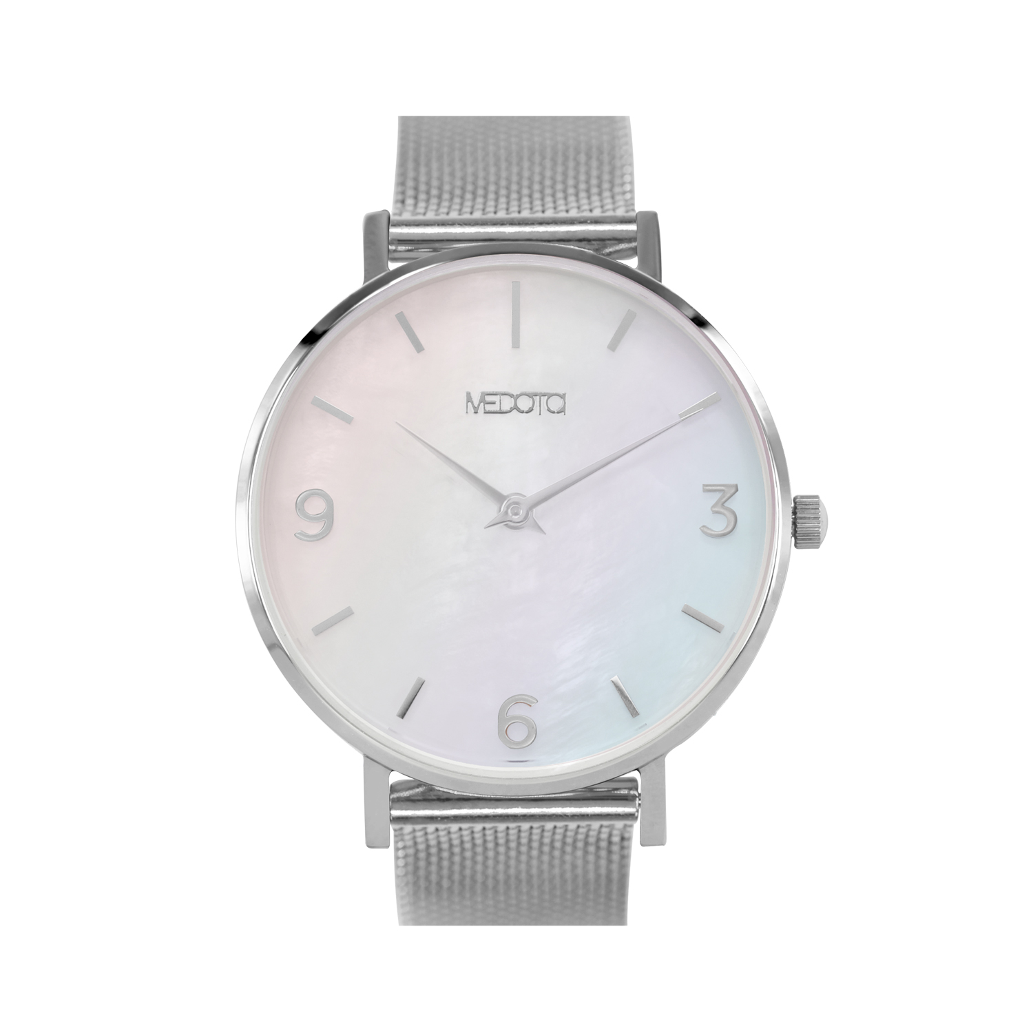 [MEDOTA] CERES Series natural mother-of-pearl ladies watch-Silver / ES-12701 stainless steel strap, , large