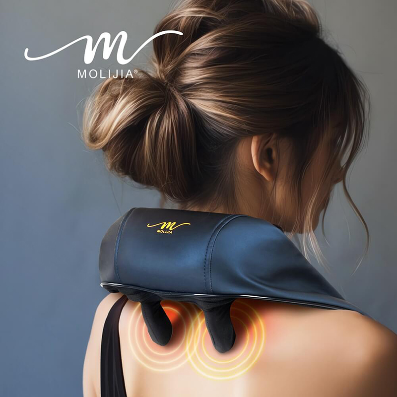 【MOLIJIA 魔力家】M637 無線免手持-充電式肩頸按摩帶, , large
