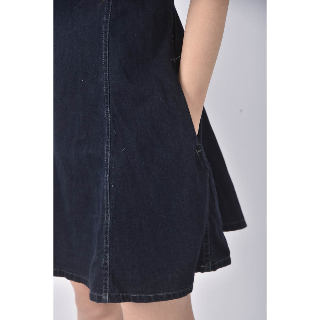 (S) guess jeans吊帶純棉藍色短裙二手衣, , large