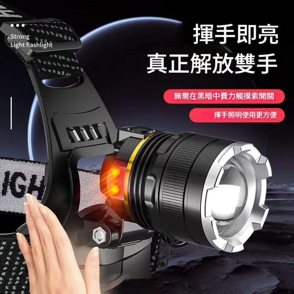 P50常規強光頭燈(USB線+18650電池*2), , large