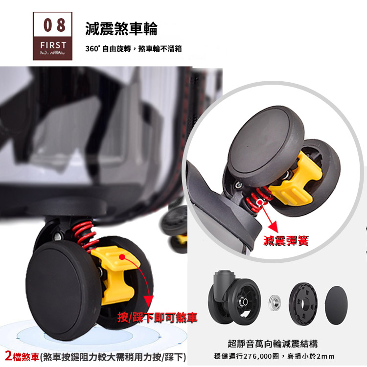 ~雪黛屋~LUDWIN 20吋行李箱USB充孔海密鎖360度煞車旋轉ABS+PC耐刮承重S2531, , large