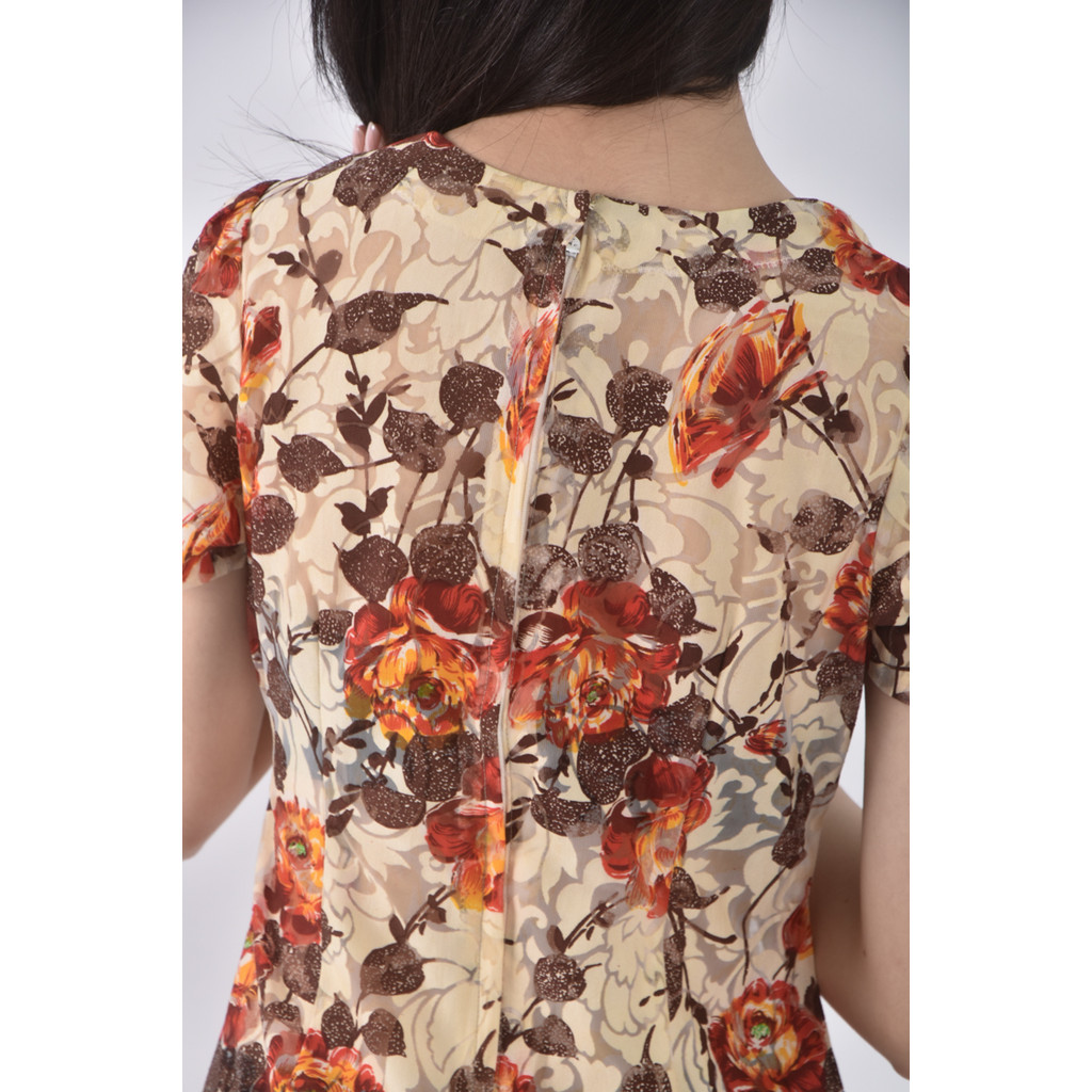 (S) 花朵黃色洋裝二手衣, , large