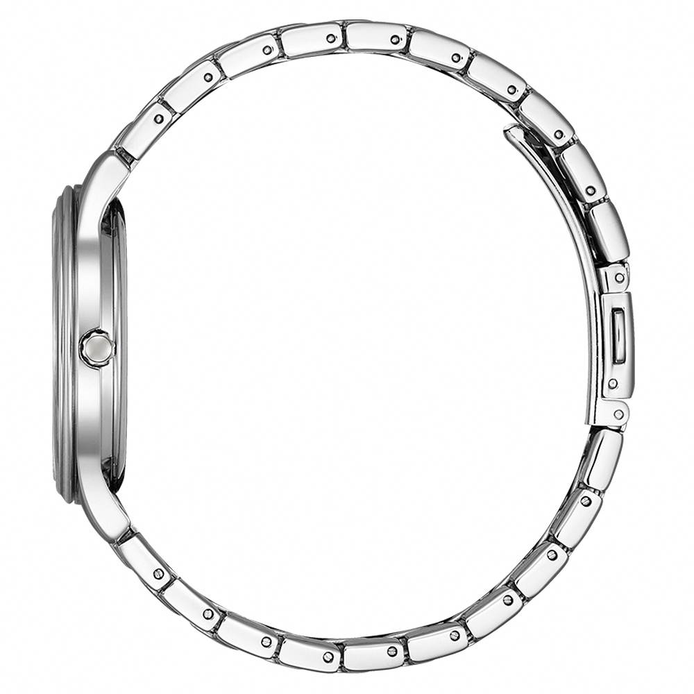 CITIZEN 星辰 光動能大三針時尚女錶 送禮-銀x白/34mm EM0411-71A, , large