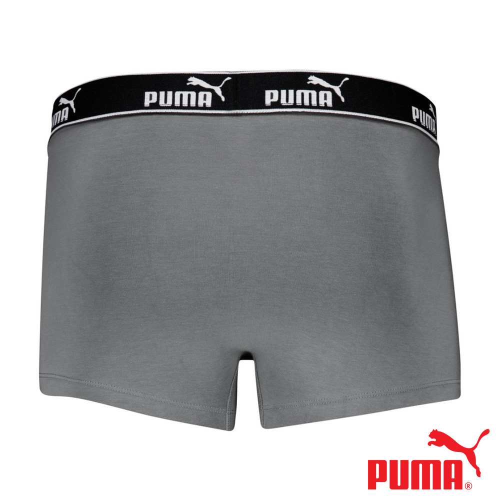 PUMA 平口內褲 1件組 彪馬 跳豹 男內褲 平角內褲 修身 防捲邊 貼合 耐穿 柔軟 棉質 透氣 抗菌 黑 深灰 灰, 淺灰,M, large