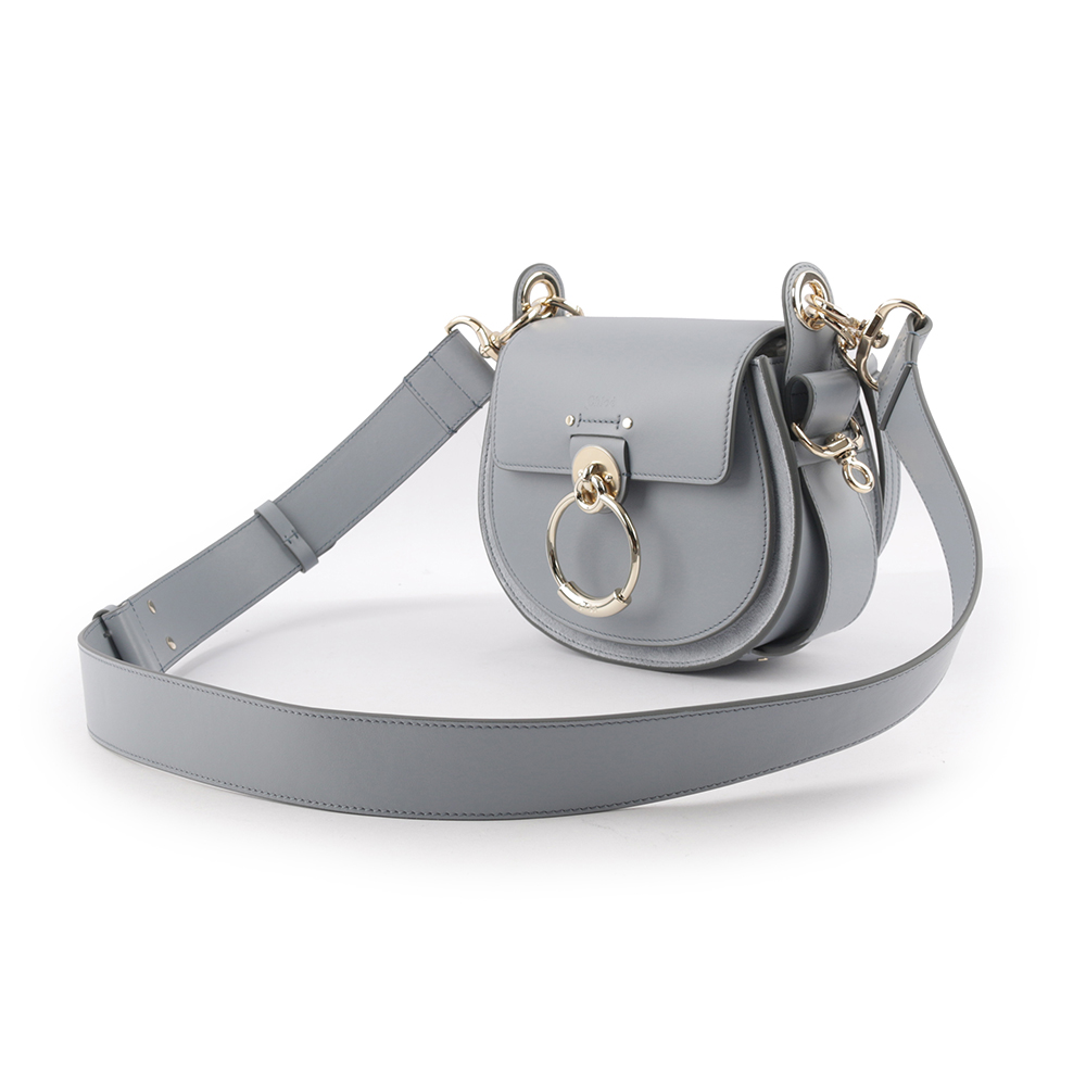 CHLOE' Tess Small Bag 小牛皮拼麂皮肩背/斜背二用包/風暴藍, , large