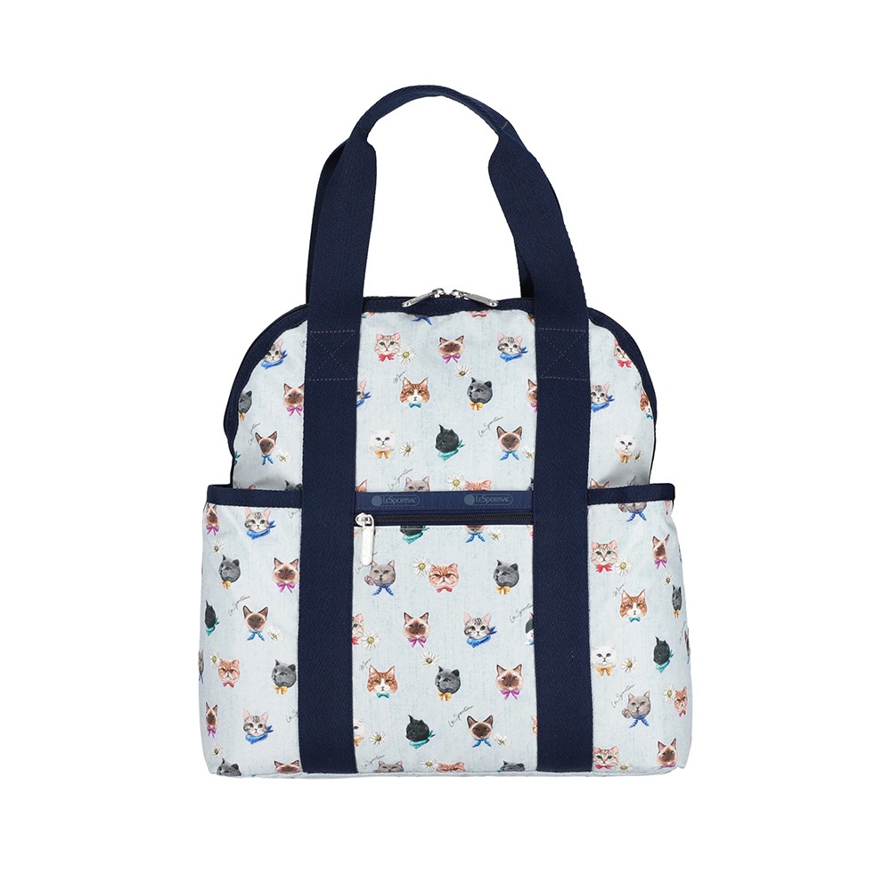 |快速出貨|LeSportsac Double Trouble Backpack 手提兩用 後背包 媽媽包-晴空貓語, , large