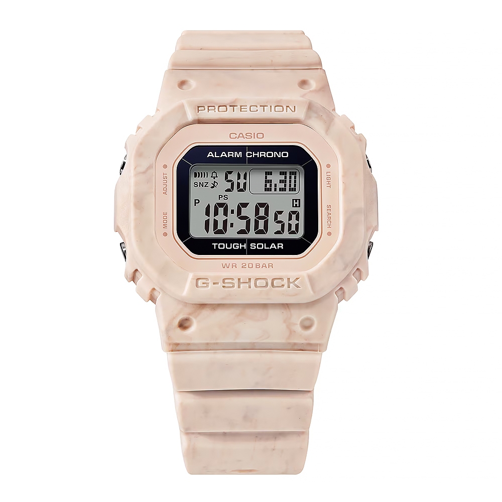 CASIO 卡西歐 G-SHOCK 大理石紋 太陽能方形女錶 GMS-S5600RT-4, , large