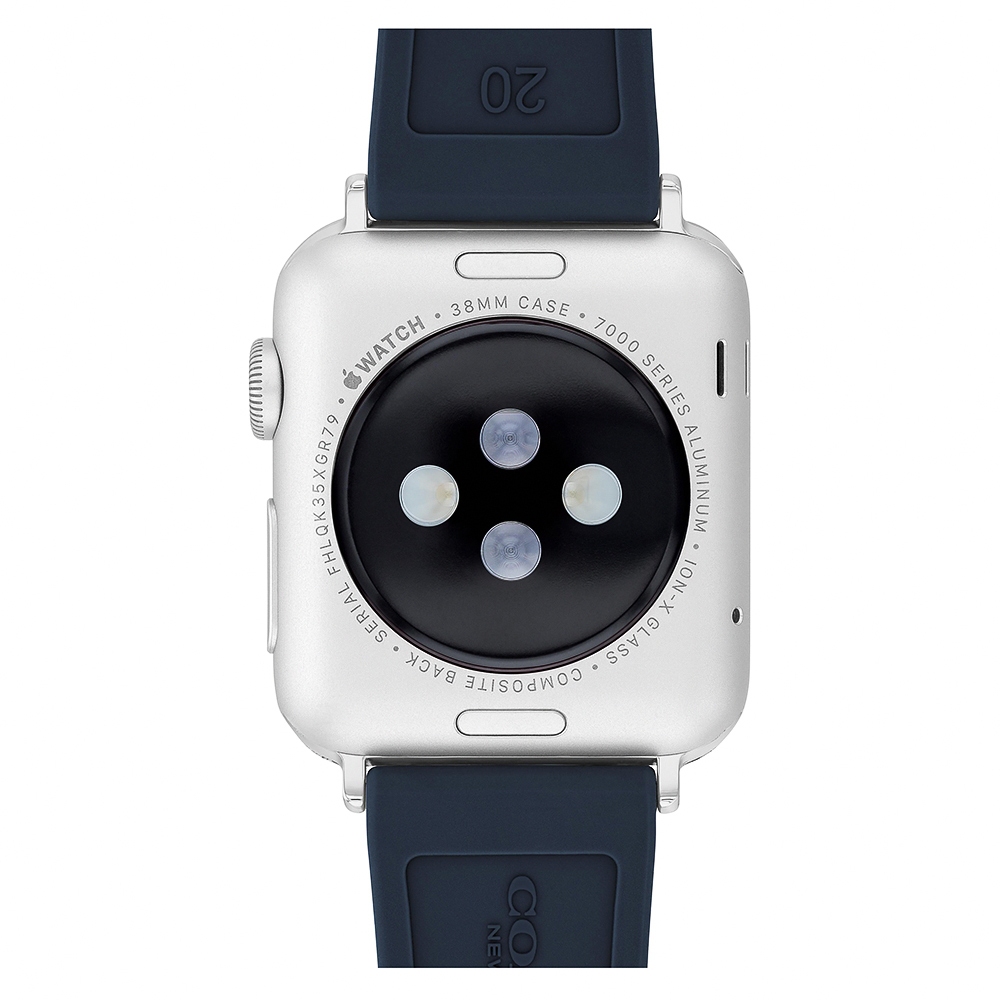 COACH Apple Watch 錶帶 38/40/41mm 適用 矽膠錶帶- 深藍色(不含手錶), , large
