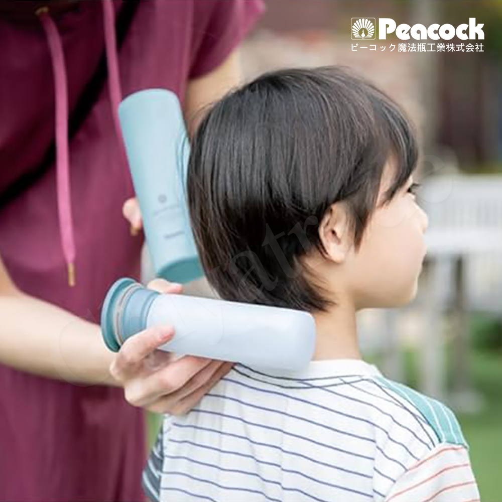 【日本孔雀Peacock】急速降溫神器 消暑神器 不鏽鋼保冰杯+涼感冰柱 150ml鋼杯-白色, , large