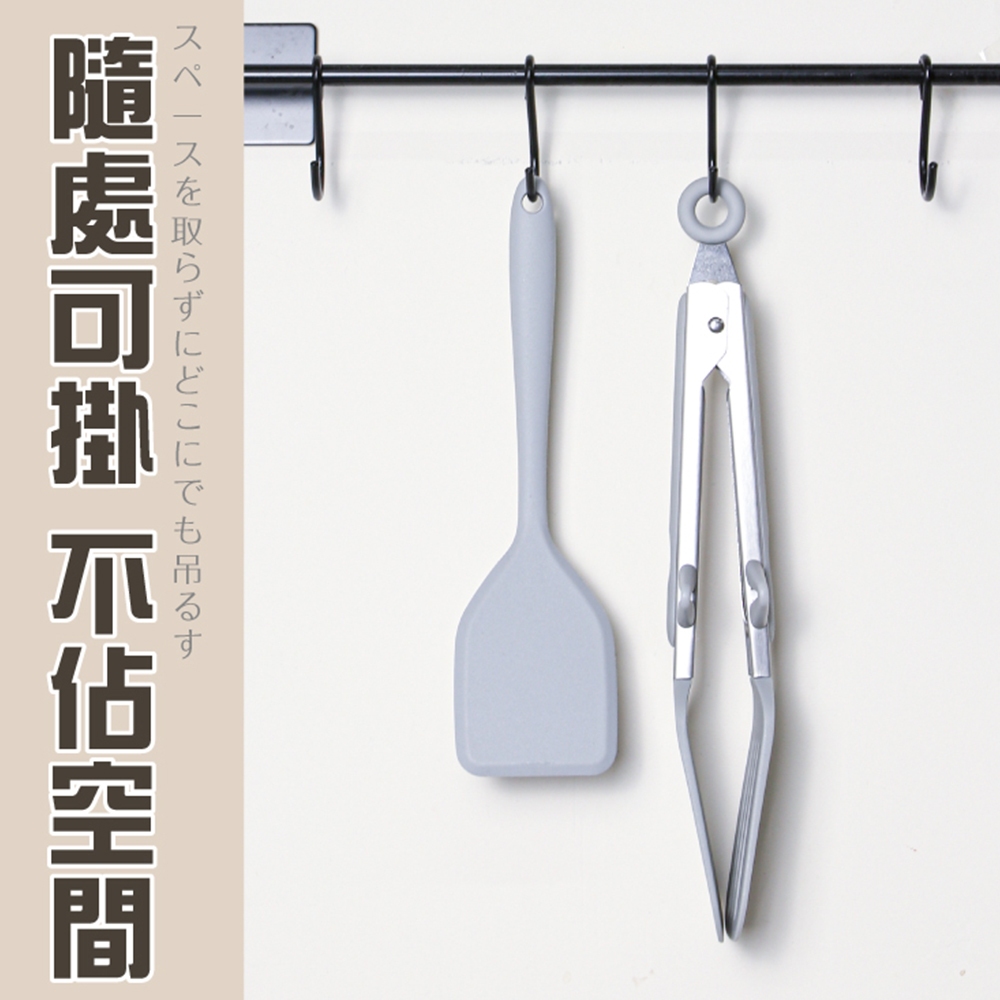 【一鳥】多功能玉子燒鏟+不沾桌食物夾鏟(白杏/淺灰), , large