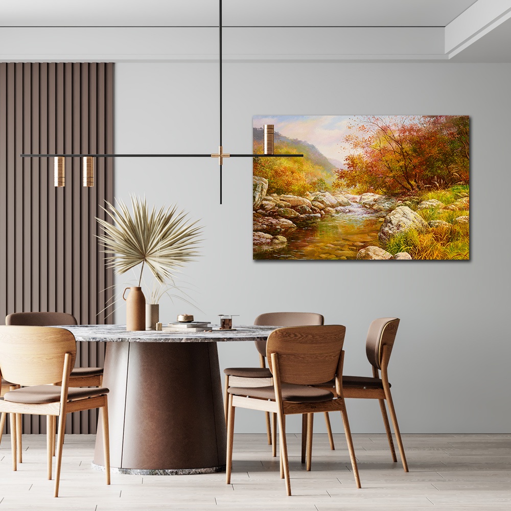 【御畫房】金秋溪水 國家一級畫師手繪油畫60×90cm(VF-08), , large