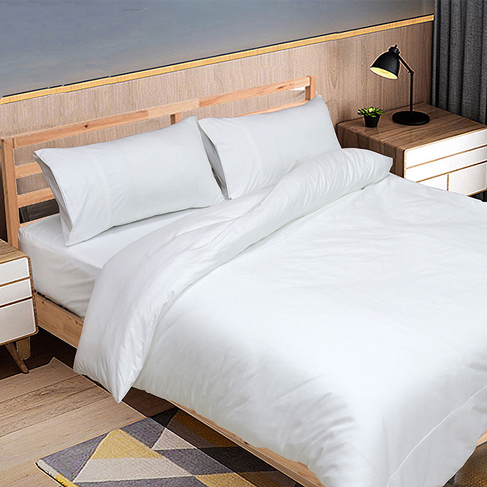 【多利寶寢具】FITNESS 純棉素色雙人被套-白色