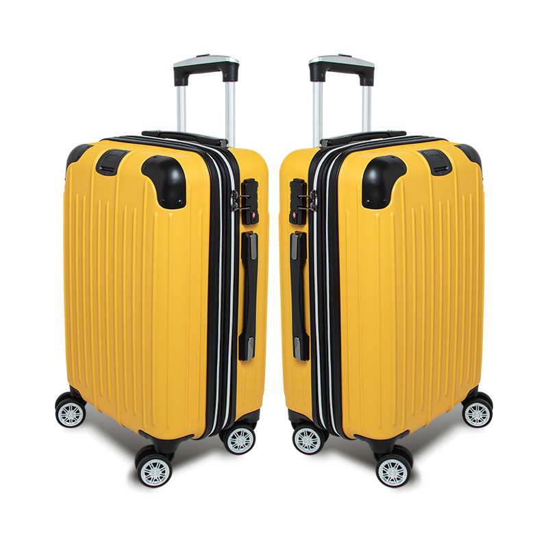 【Alldma鷗德馬】24吋繽紛玩色拉鏈行李箱S3-日光黃(贈B2束帶)